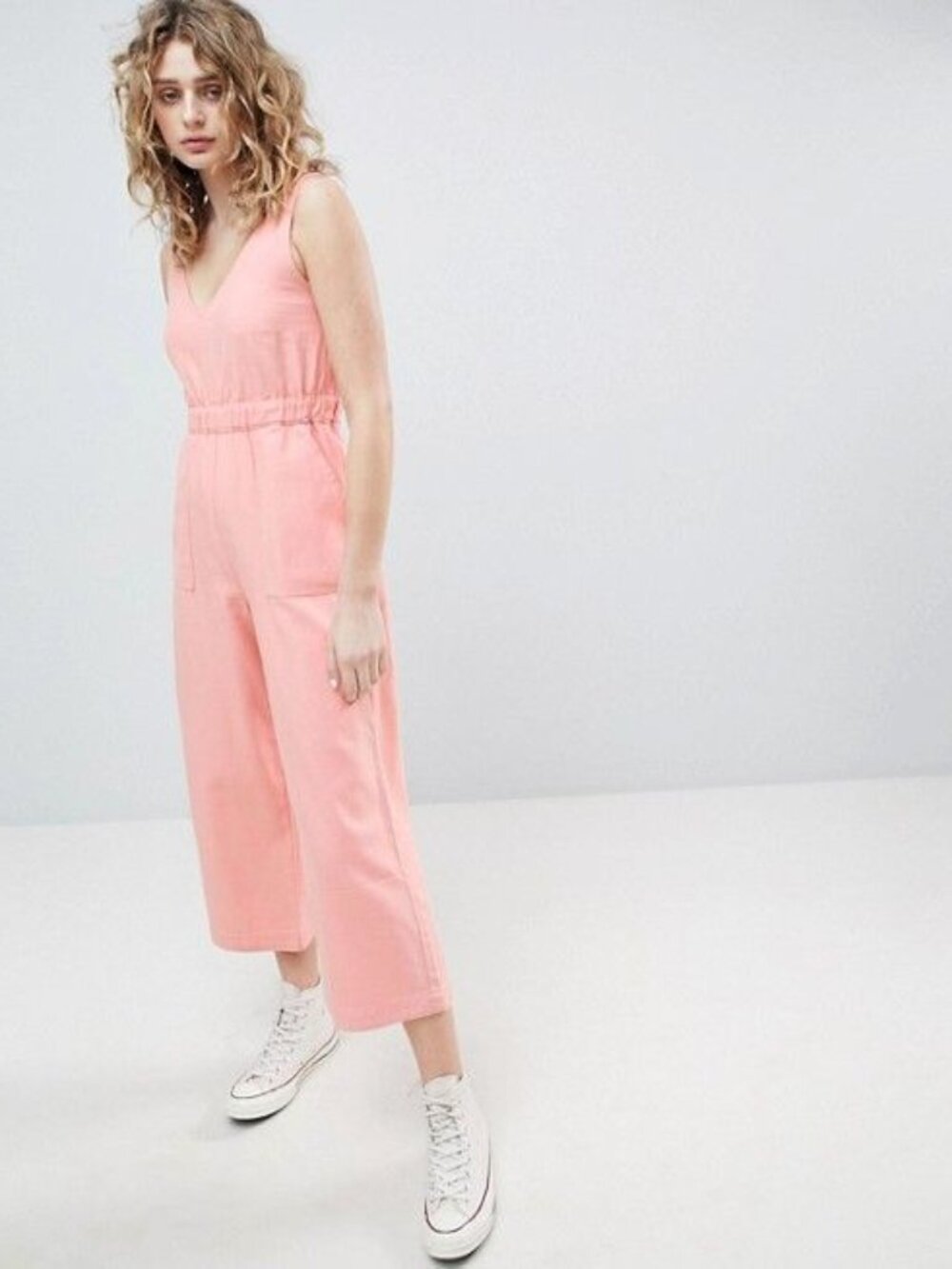 ASOS Pink Denim Jumpsuit - US 4 / UK 8